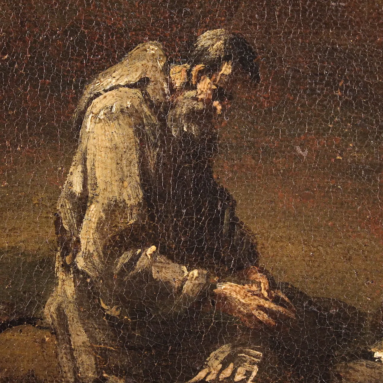 Genoese picture monks who pray in a Group, 18th century, 15