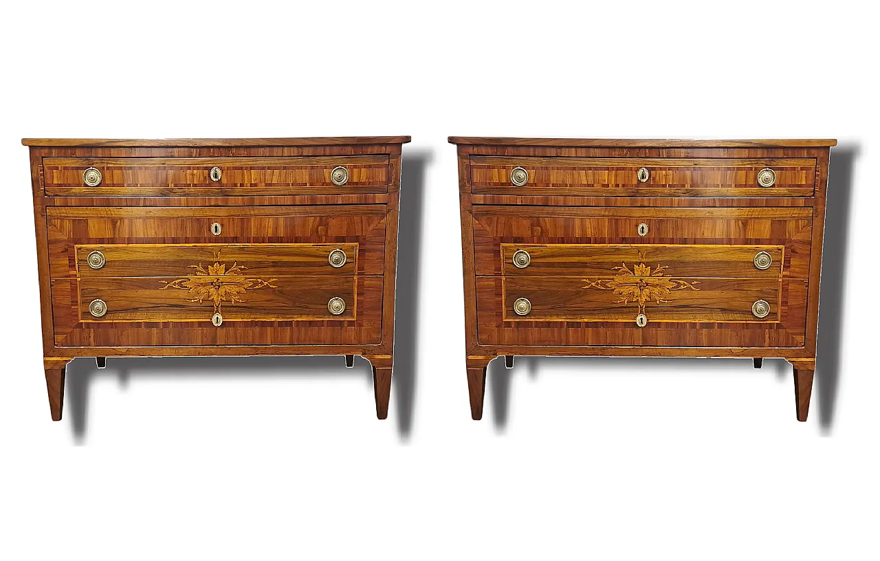 Coppia di cassettoni intarsiati Emilia Romagna, '700 1