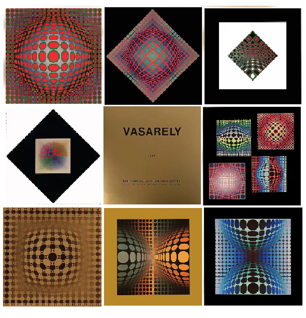 8 Vasarely héliogravure, 70s 10