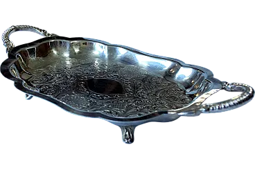 English Lancaster Silver on Copper footed serving tray, 1950s