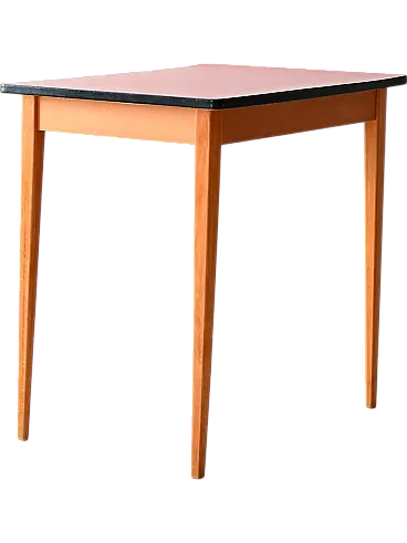 Scandinavian dining table with top in Red Formica, 60s