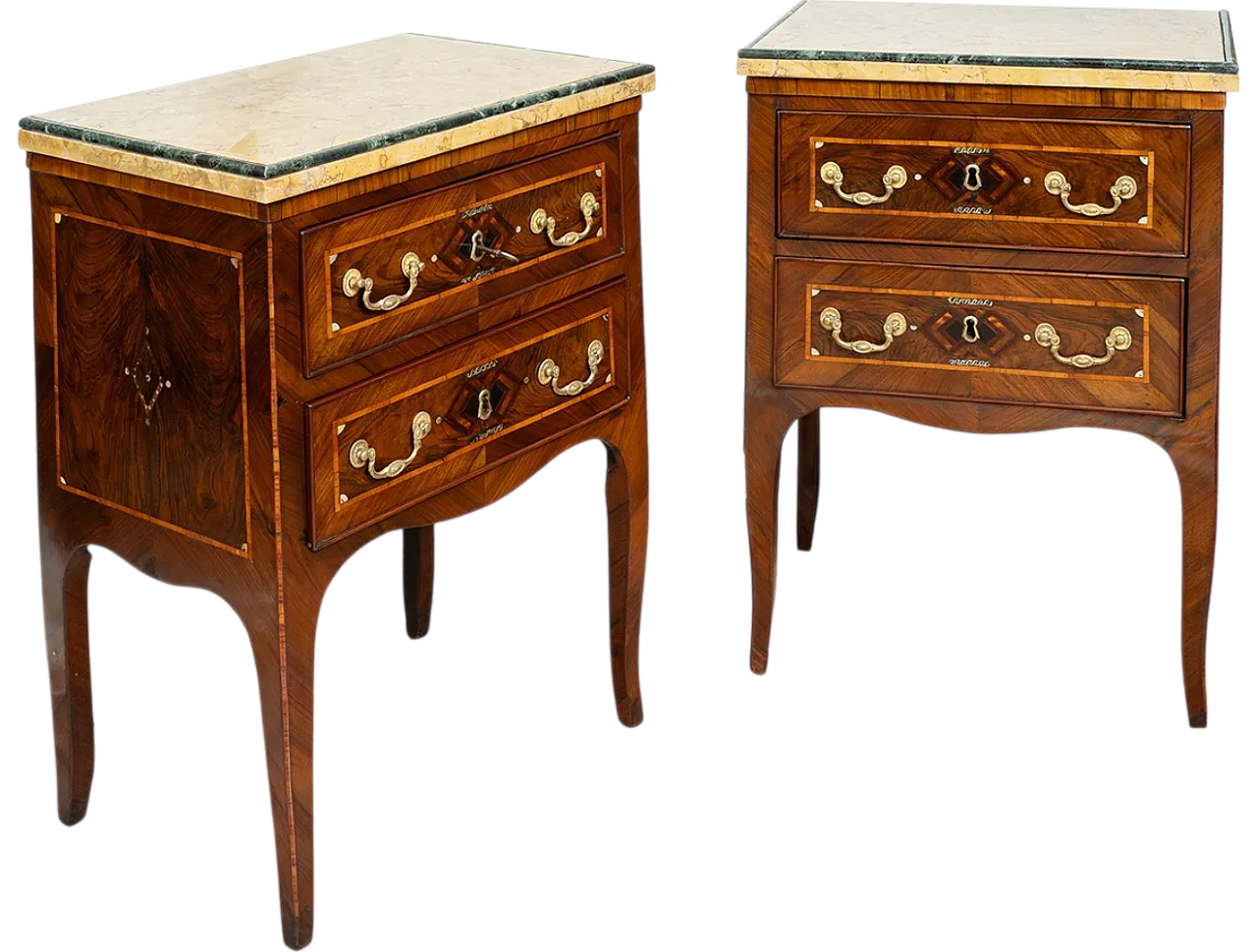 Pair of bedside tables Louis XIV Neapolitans, 19th century 8