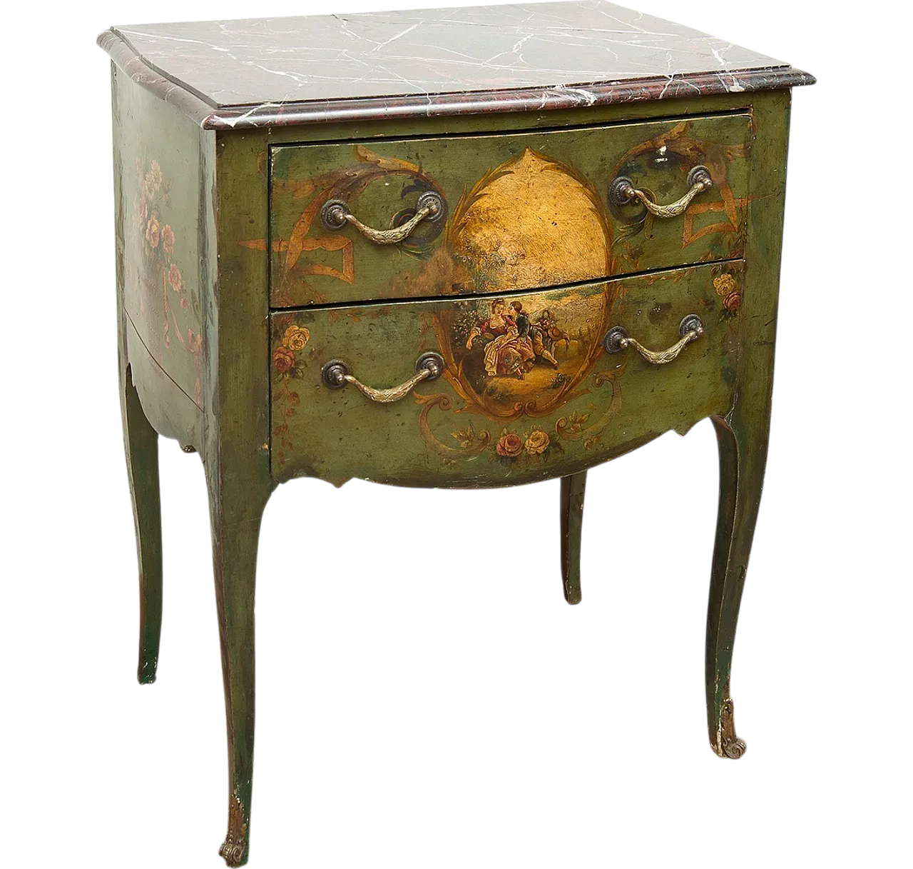 Louis XIV bedside table in lacquered wood, 18th century 10