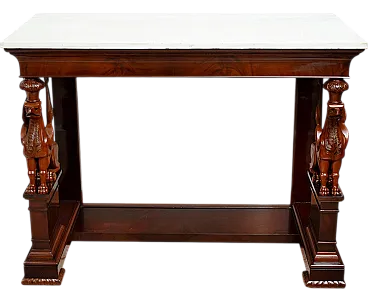 Console Sicilian Mogna feather empire with marble top, 19th century