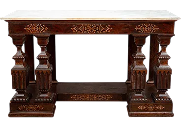 Smith Neapolitan console in mahogany feather, 19th century