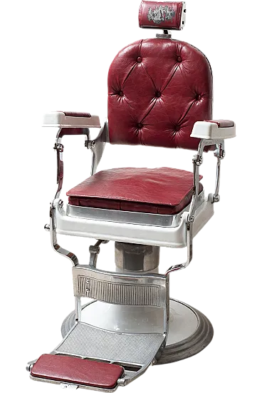 Poltrona da barbiere in acciaio cromato, anni '60