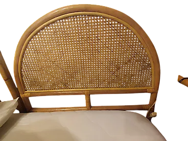 Headboard rattan wicker bed, 1970s
