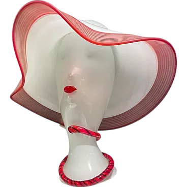 Scultura art decò di Badioli in vetro di Murano, anni '70