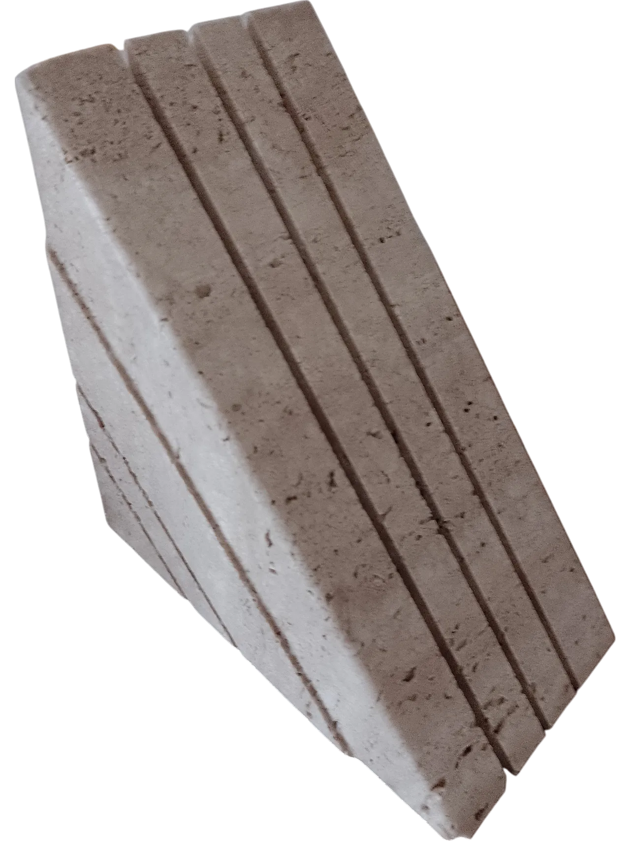 Reggilibri " Triangolo" in travertino, anni '70 5