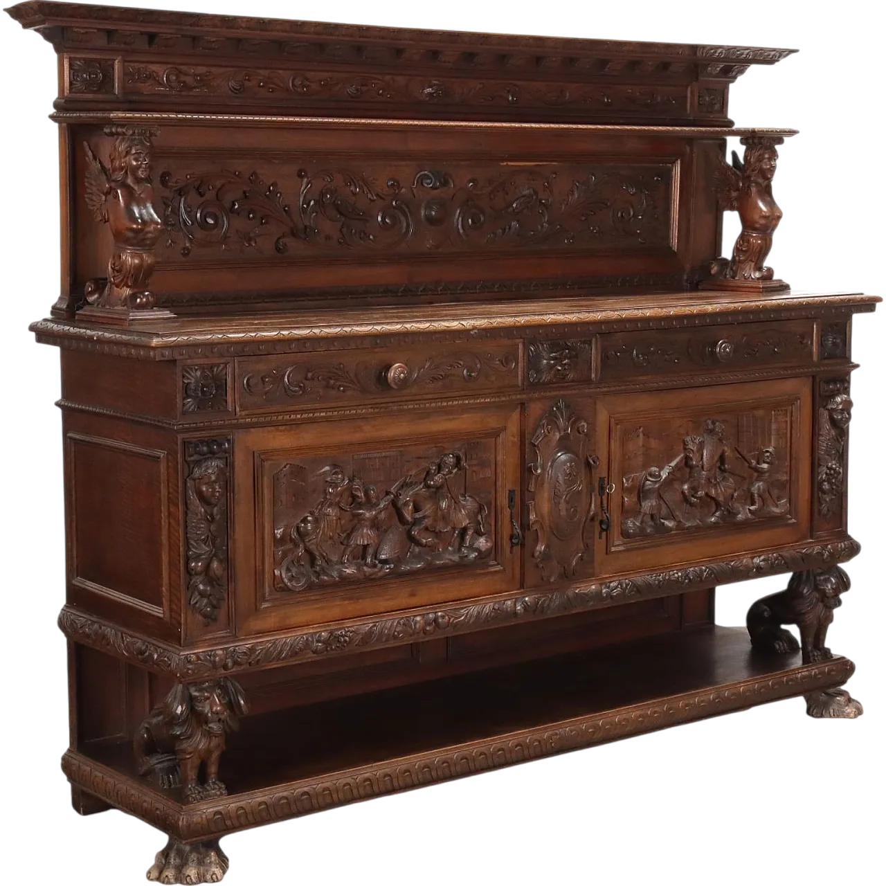 Walnut Neo-Baroque style sideboard, 20th century 11