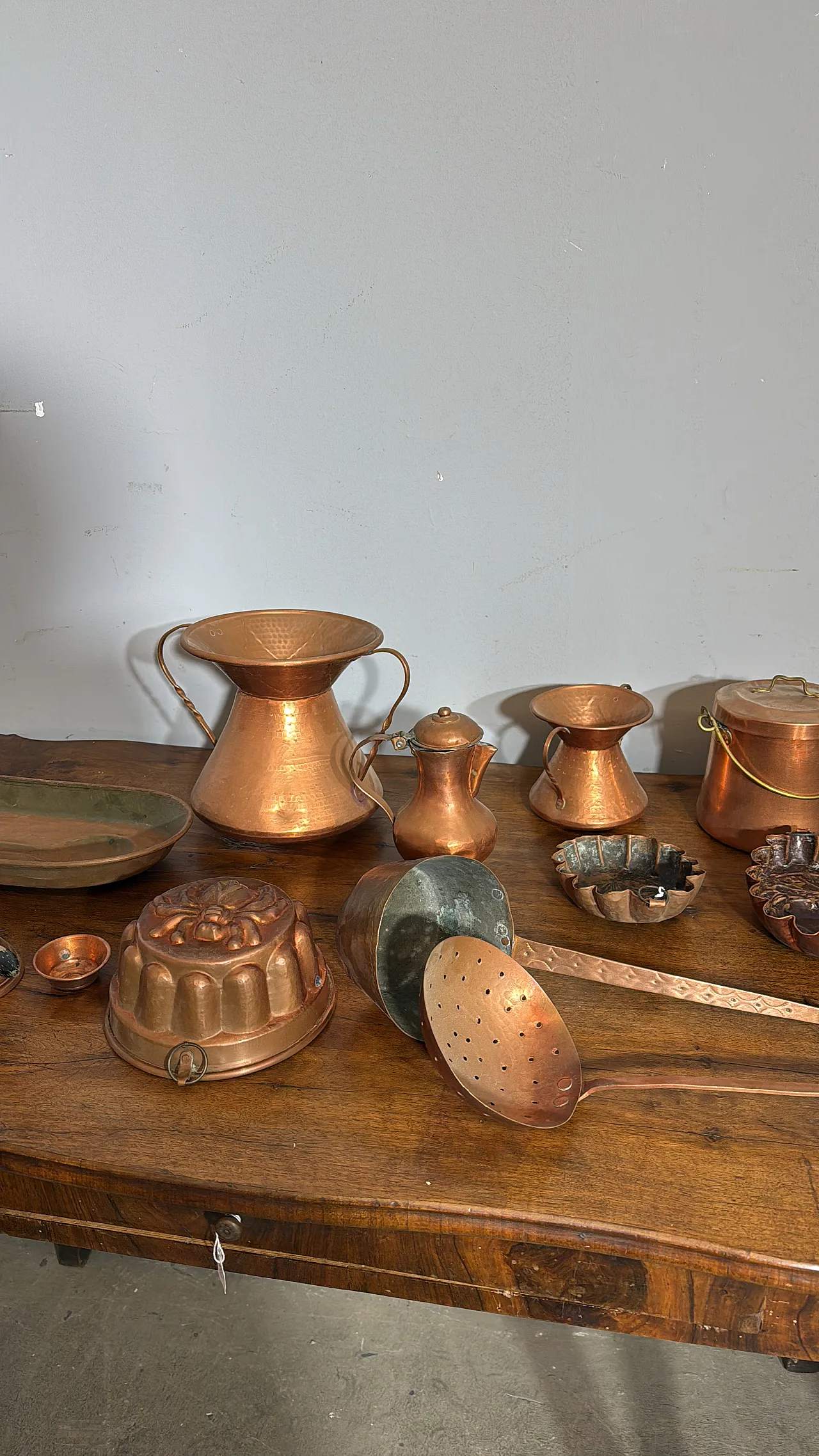Lotto di 15 oggetti da cucina in rame antichi, primi '900 2