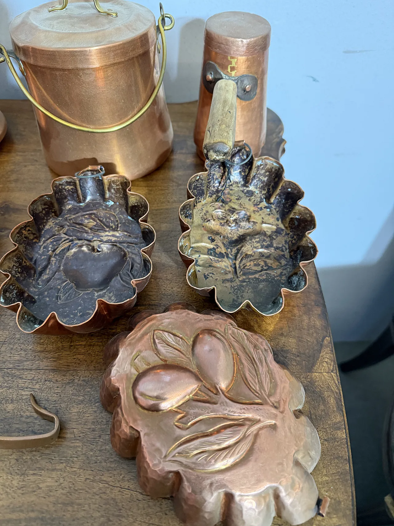 Lotto di 15 oggetti da cucina in rame antichi, primi '900 6