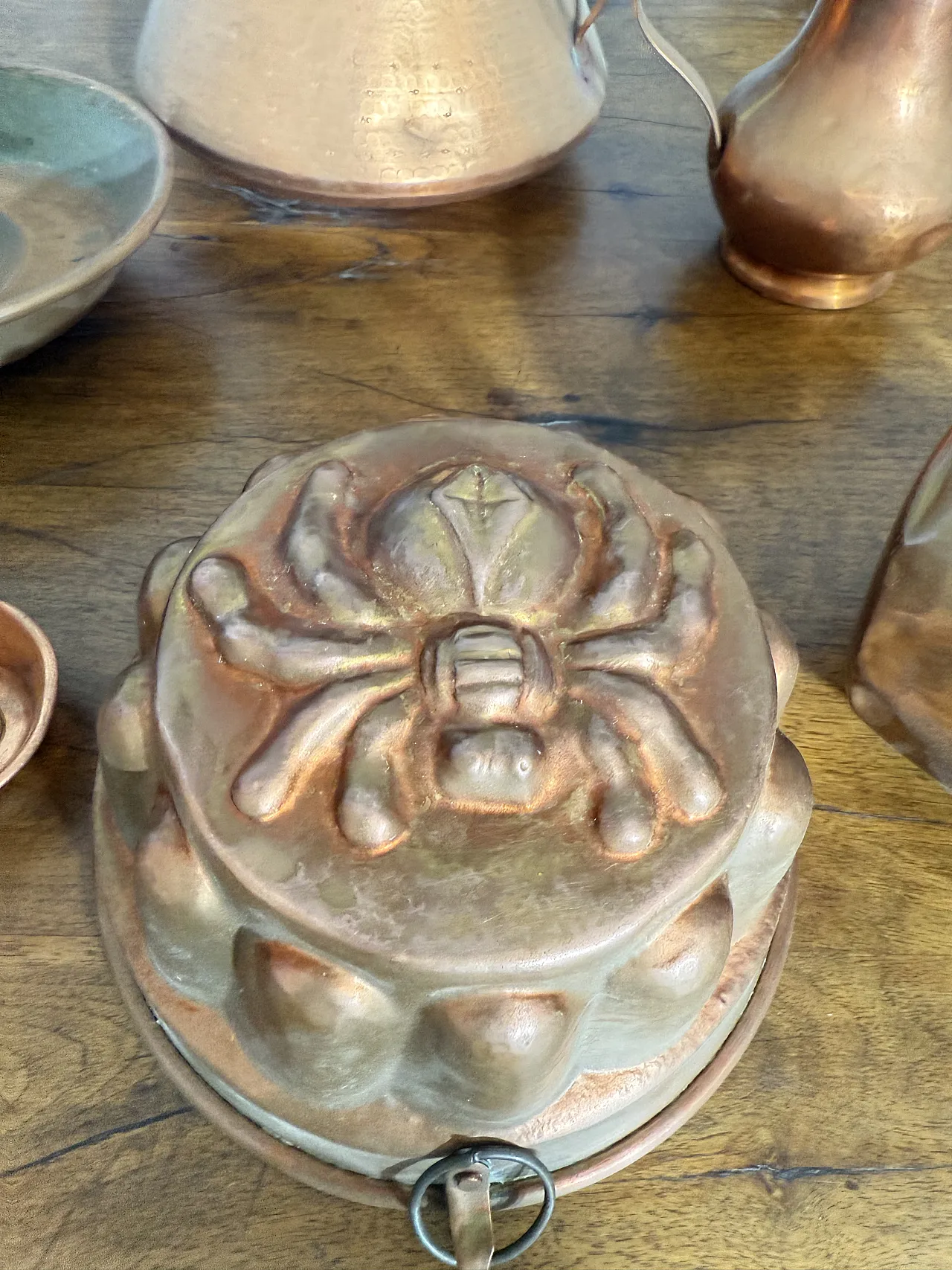 Lotto di 15 oggetti da cucina in rame antichi, primi '900 9