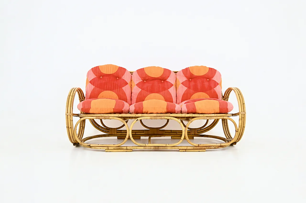 Italian Rattan Lounge Set, 1960s 3