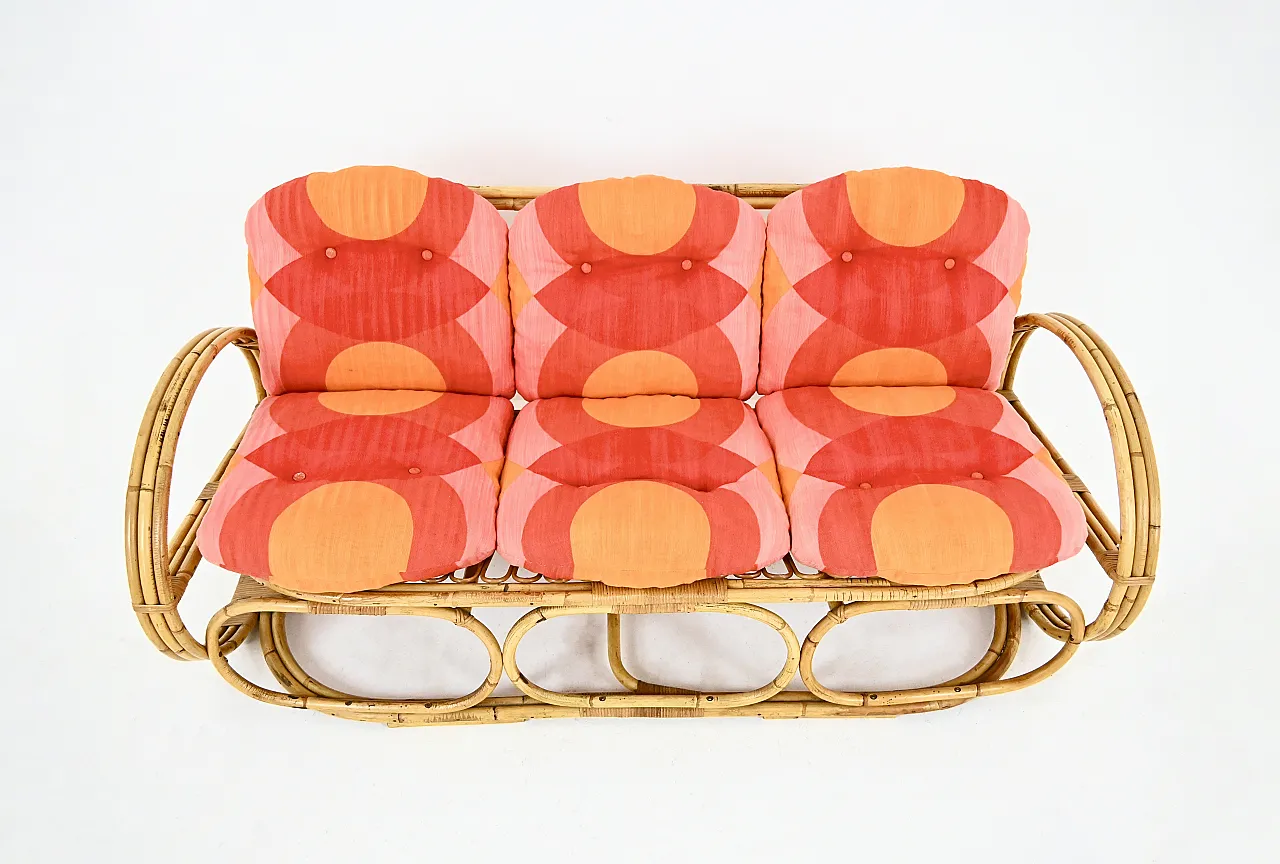 Italian Rattan Lounge Set, 1960s 4