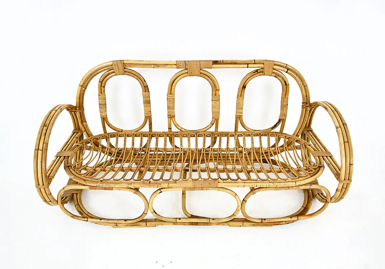 Italian Rattan Lounge Set, 1960s 5