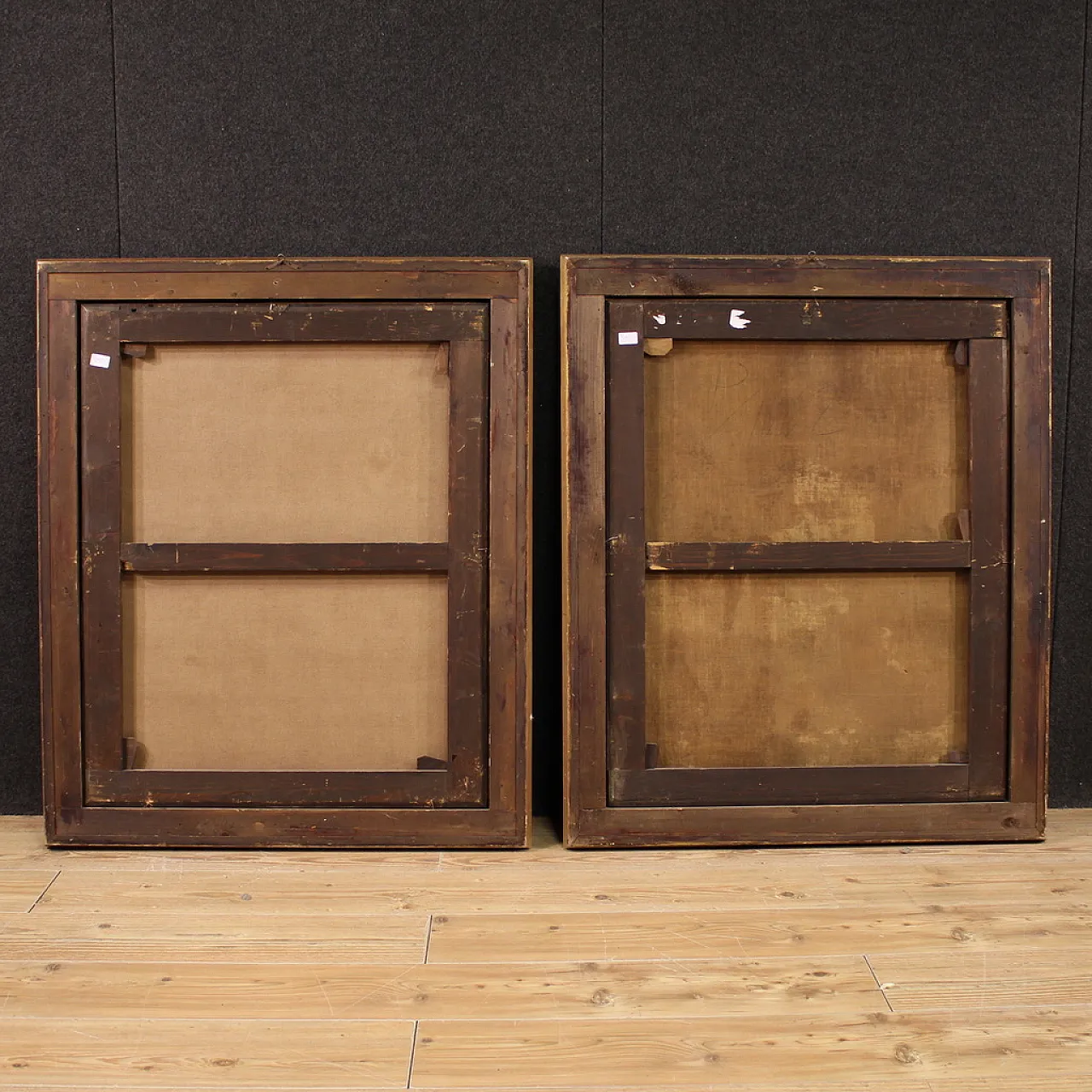 Coppia di grandi ritratti con strumenti, olio su tela, '700 10