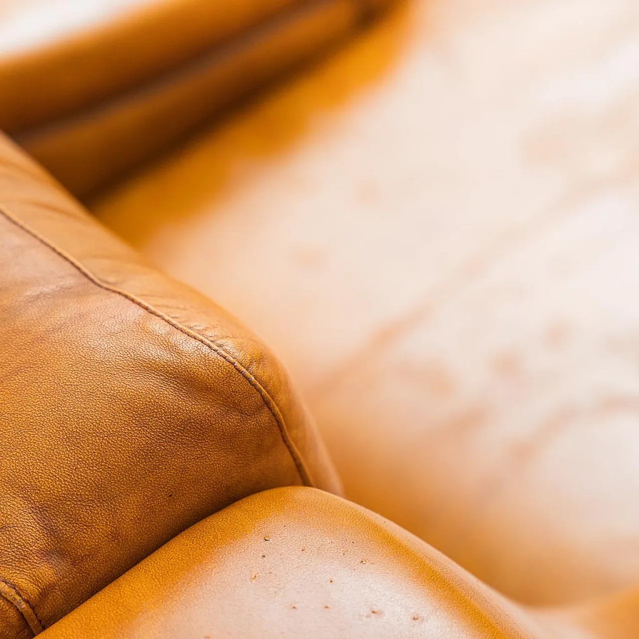 Pair of armchairs in brown eco-leather, 50s 7
