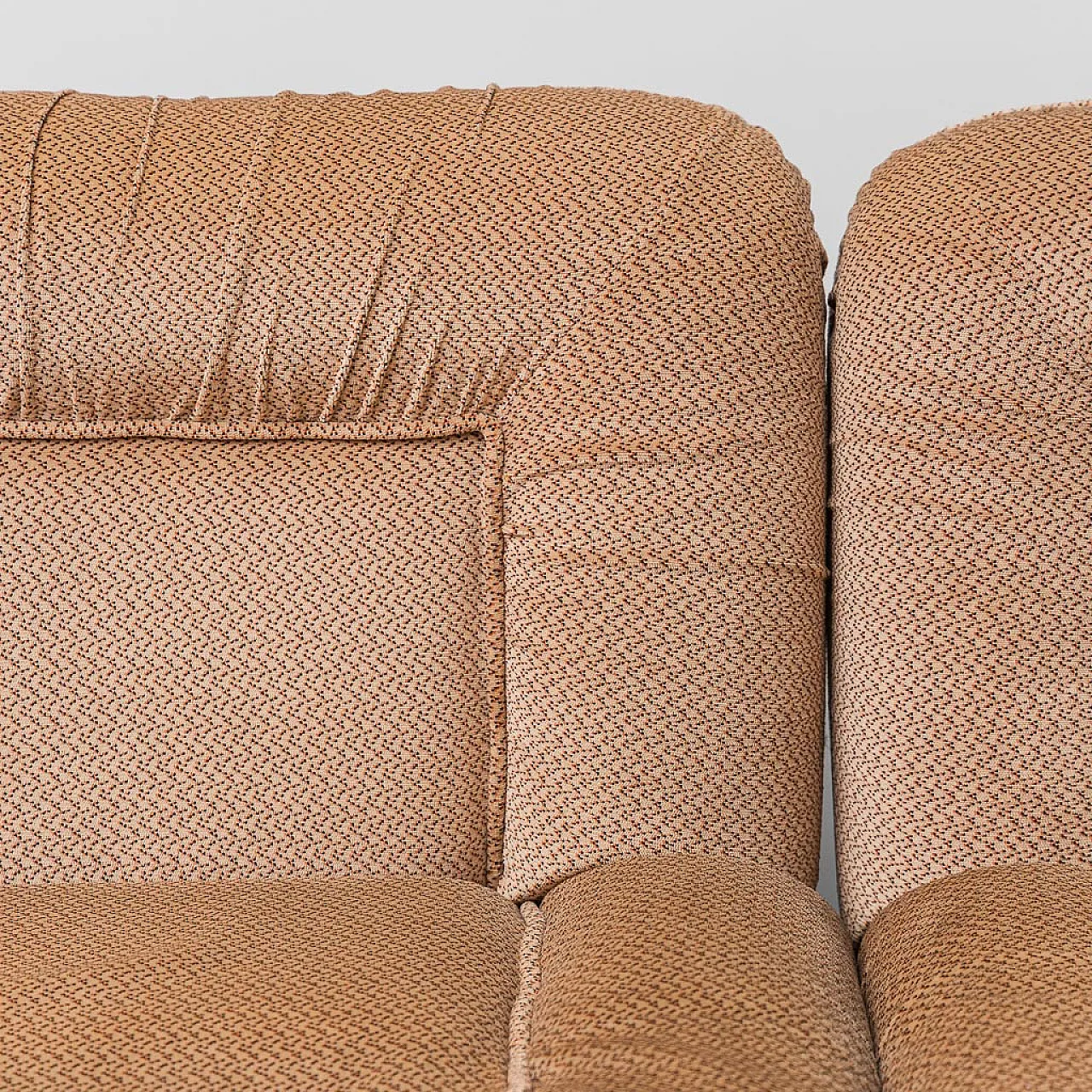 3 seater modular sofa in brown velvet, 70s 6