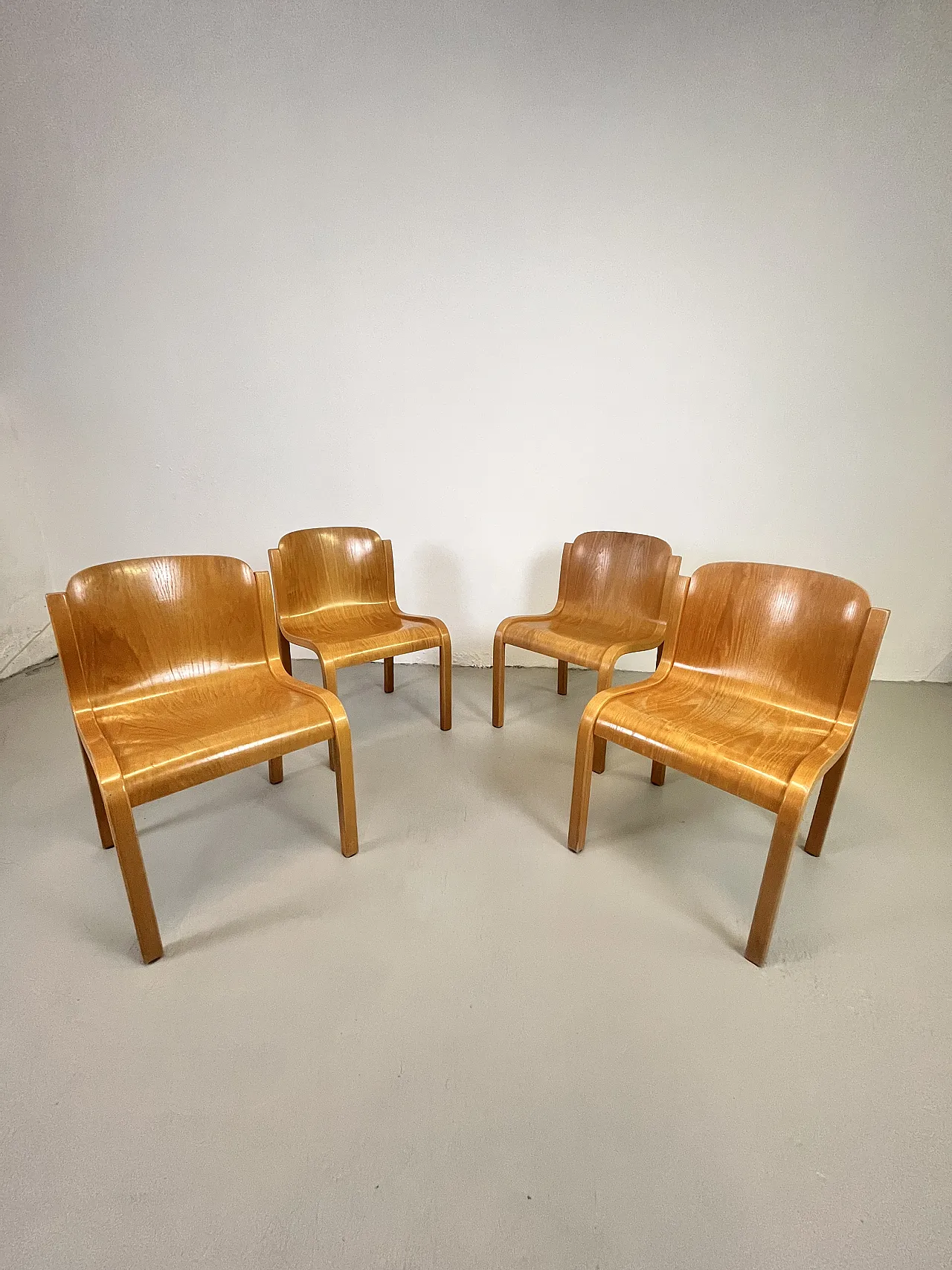 4 Mito chairs by Carlo Bartoli, 70s 1