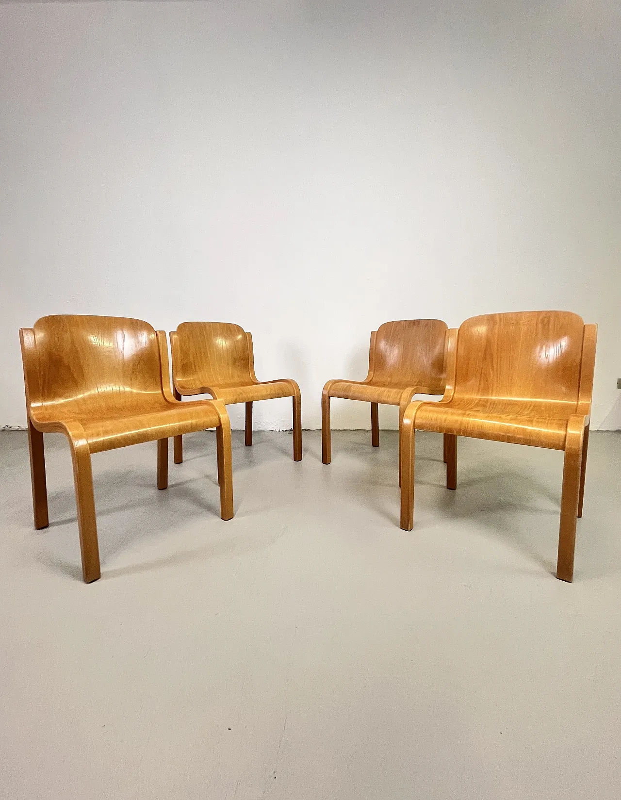 4 Mito chairs by Carlo Bartoli, 70s 2
