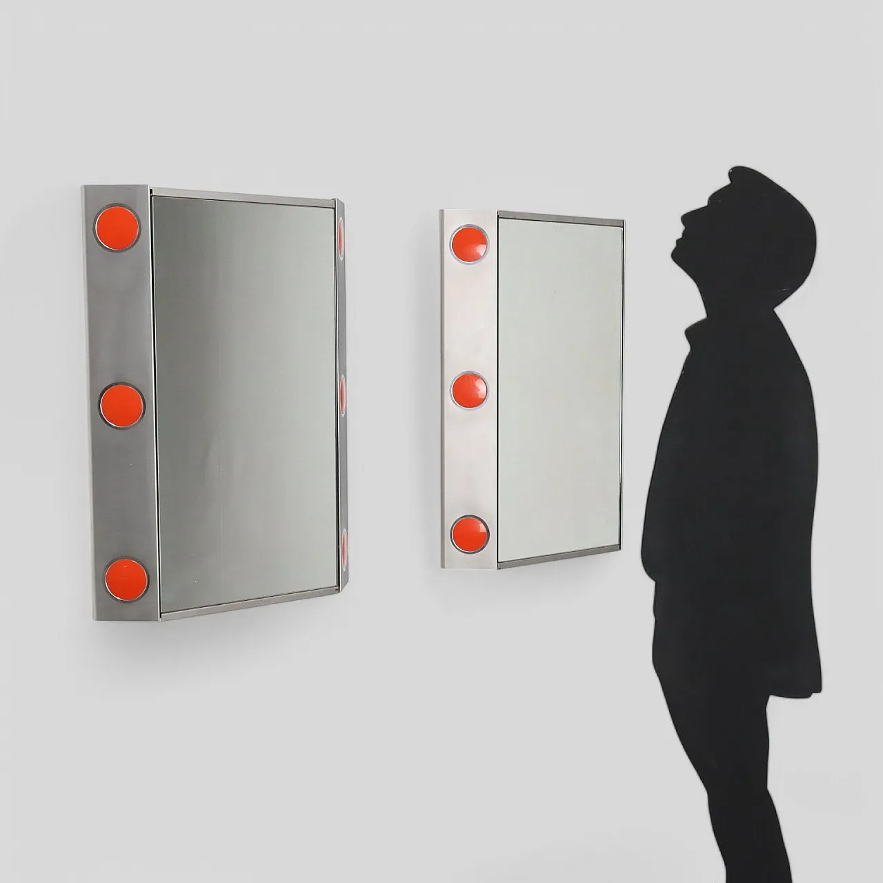 Coppia contenitori pensili specchiati, fine '900 2