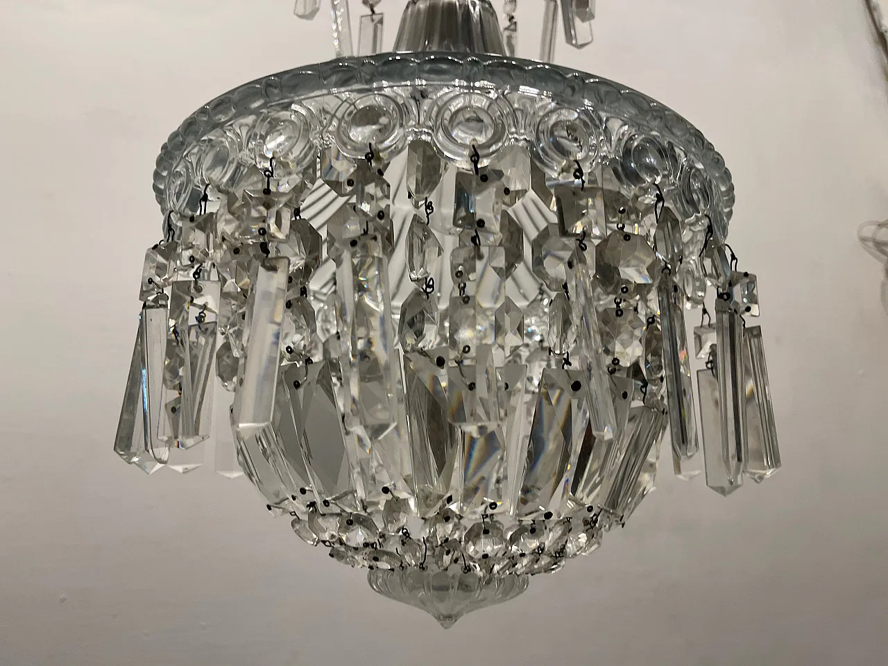 Murano Glass Crystal Light Pendant, 1950s 3