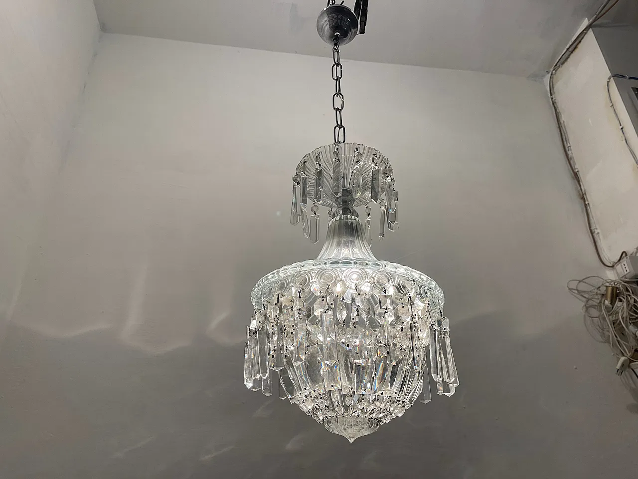 Murano Glass Crystal Light Pendant, 1950s 4