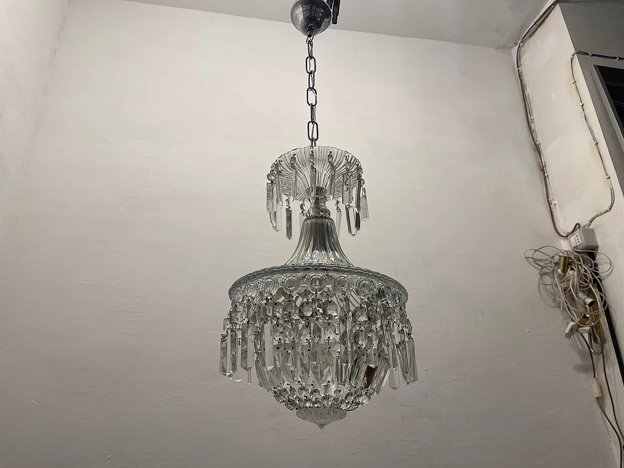 Murano Glass Crystal Light Pendant, 1950s 5