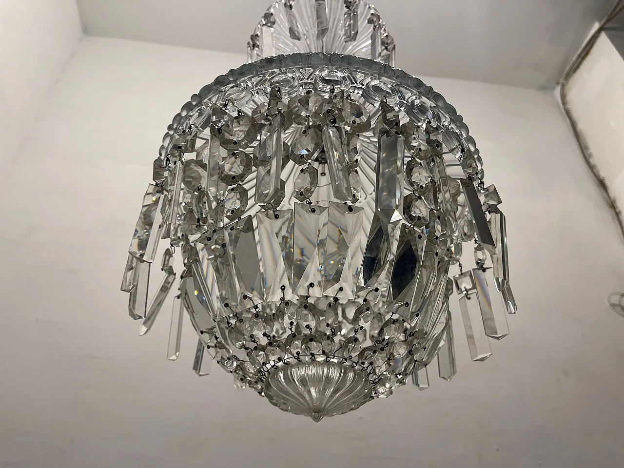 Murano Glass Crystal Light Pendant, 1950s 6