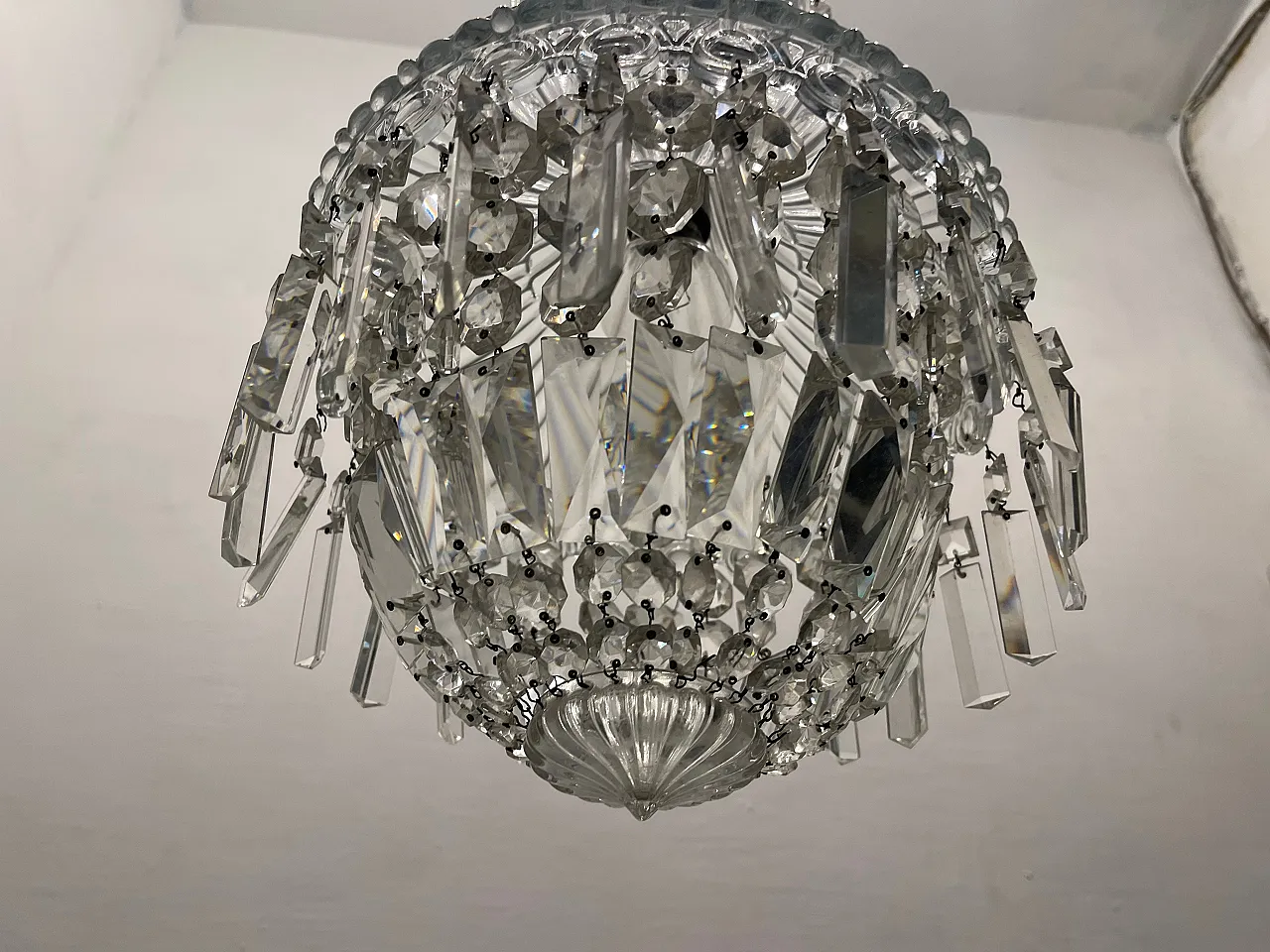 Murano Glass Crystal Light Pendant, 1950s 7