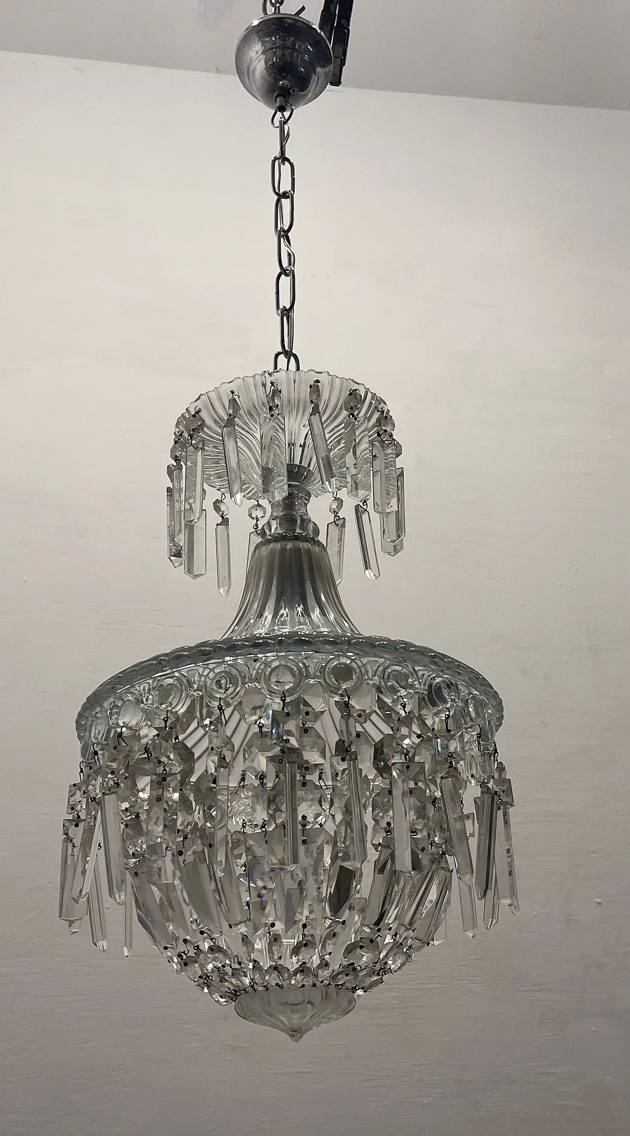 Murano Glass Crystal Light Pendant, 1950s 8