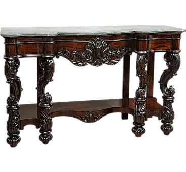 Neapolitan Louis Philippe console in exotic wood, 19th century
