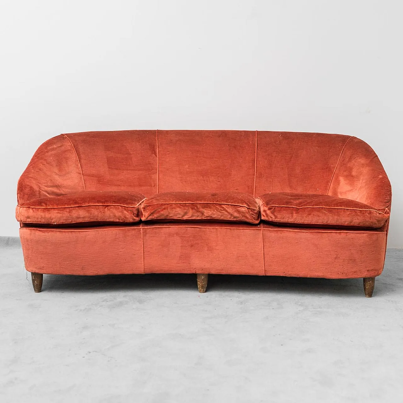 3 seater sofa velvet, 50s 2