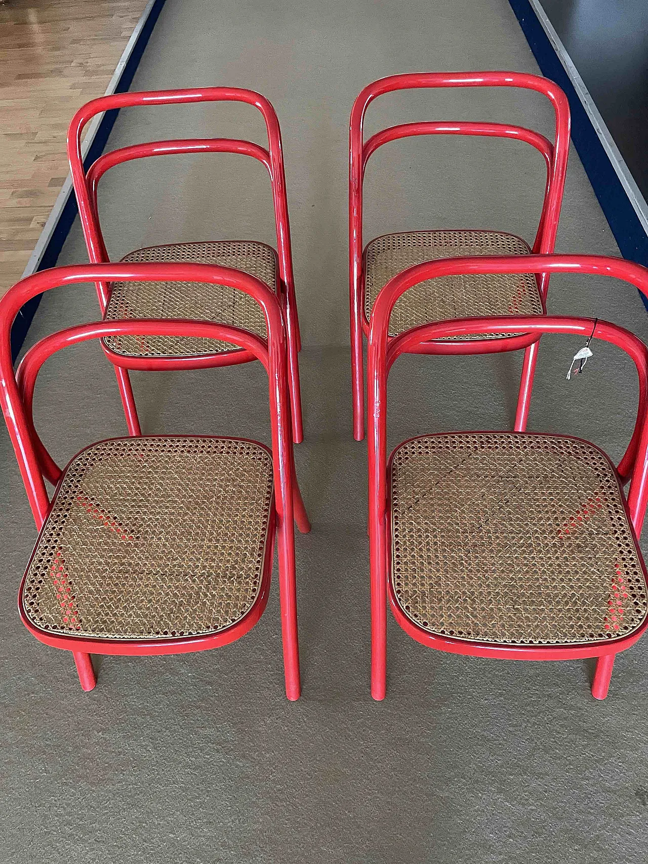 4 sedie Santina Faggio Rosso di Carlo Santi per Zanotta, 70s 1