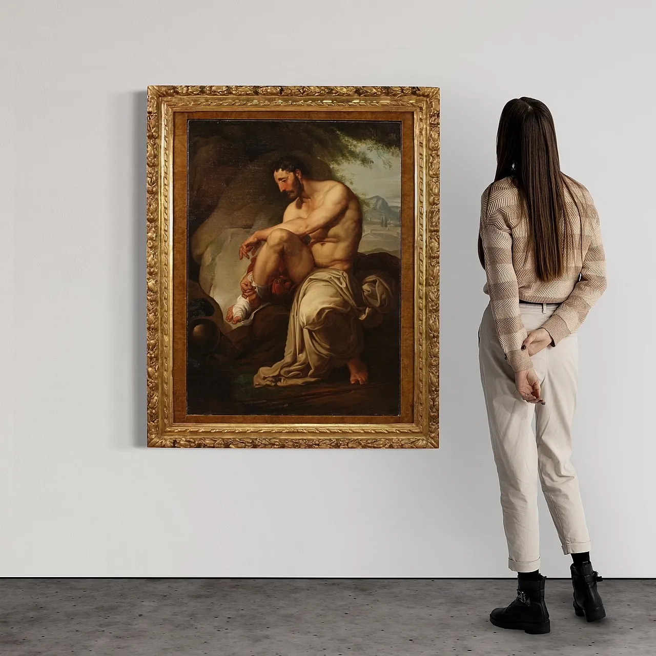 After Francesco Hayez, The wonded Filottete, oil on canvas, 19th c. 2