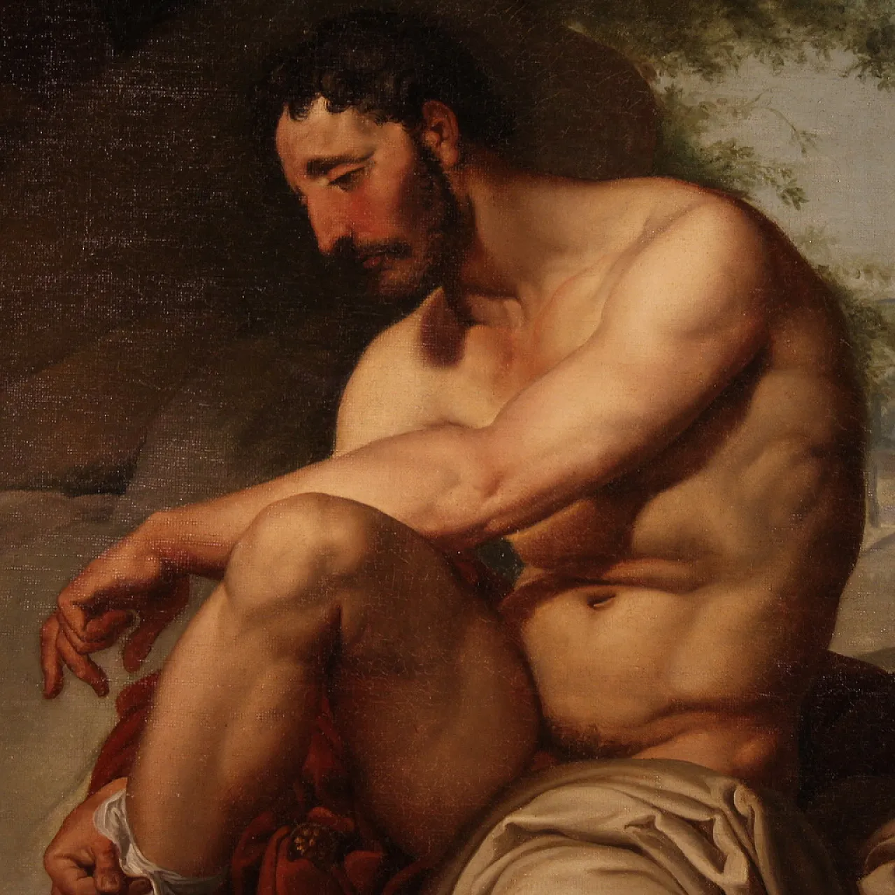 After Francesco Hayez, The wonded Filottete, oil on canvas, 19th c. 9