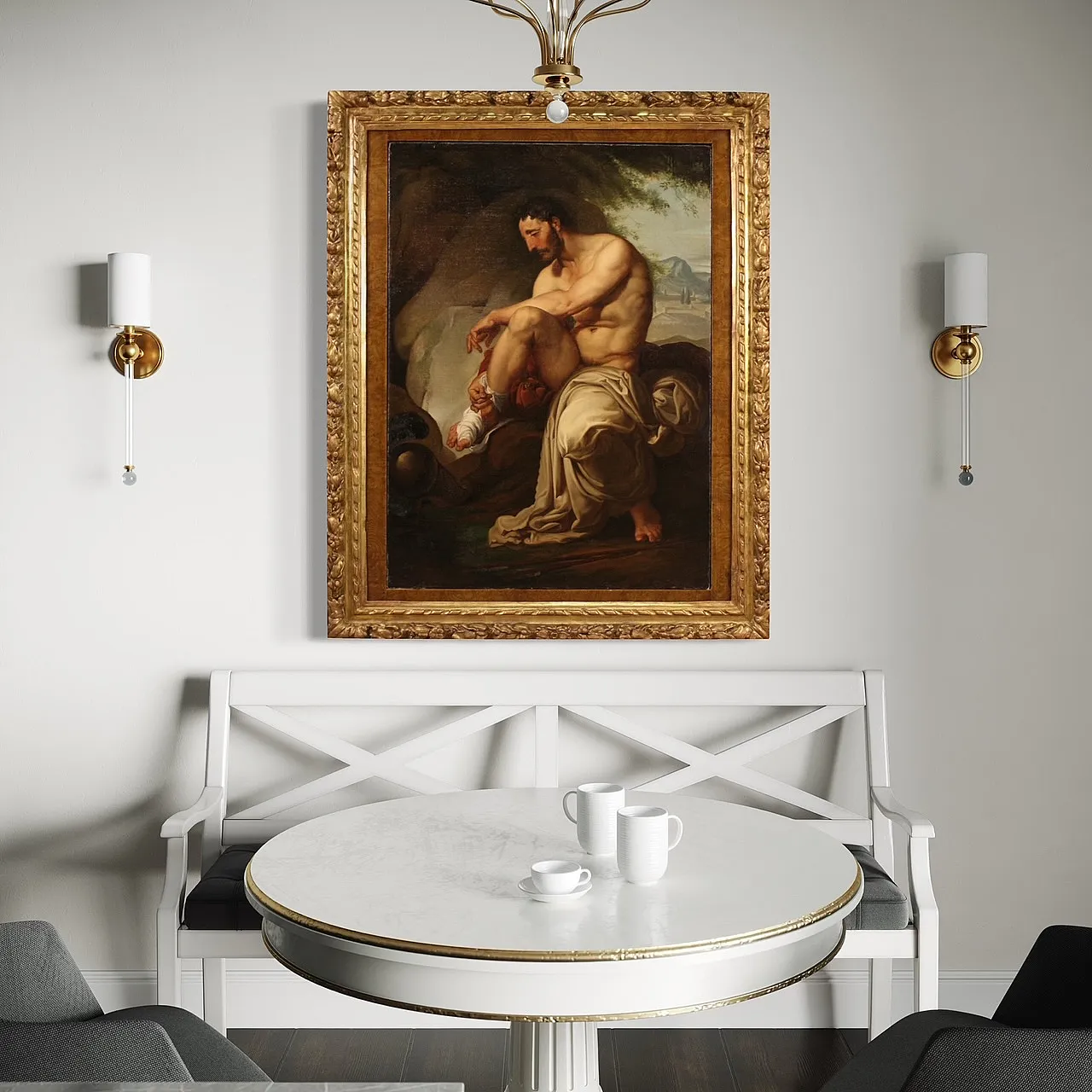 After Francesco Hayez, The wonded Filottete, oil on canvas, 19th c. 13