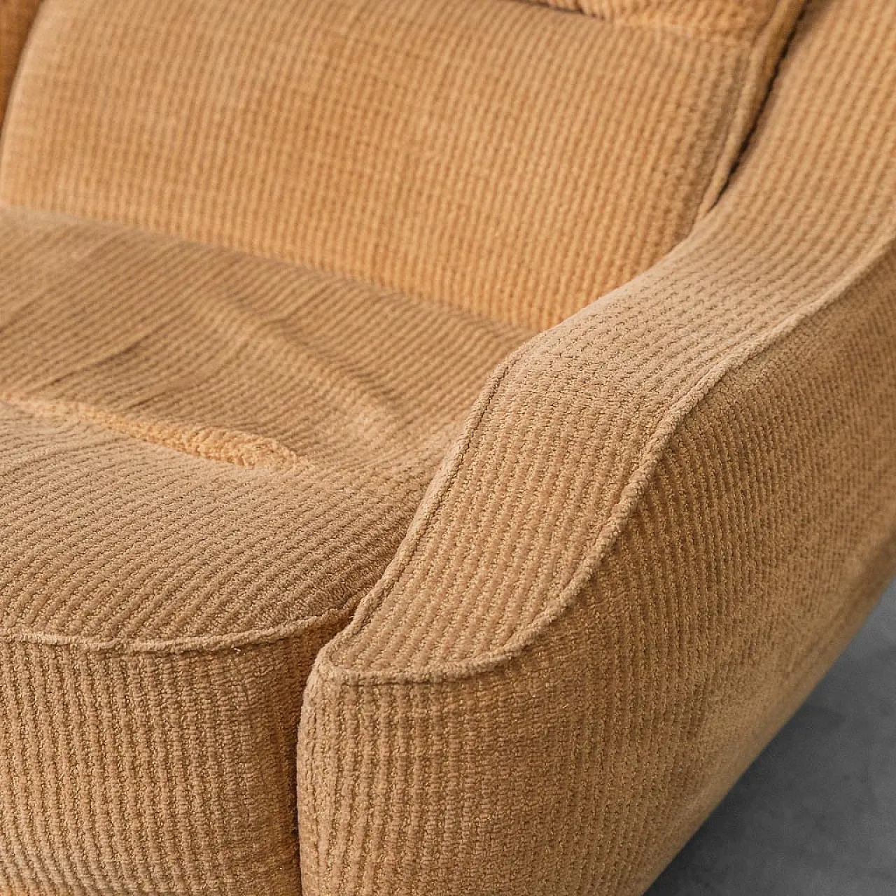 5 seater modular sofa in brown velvet, 70s 3