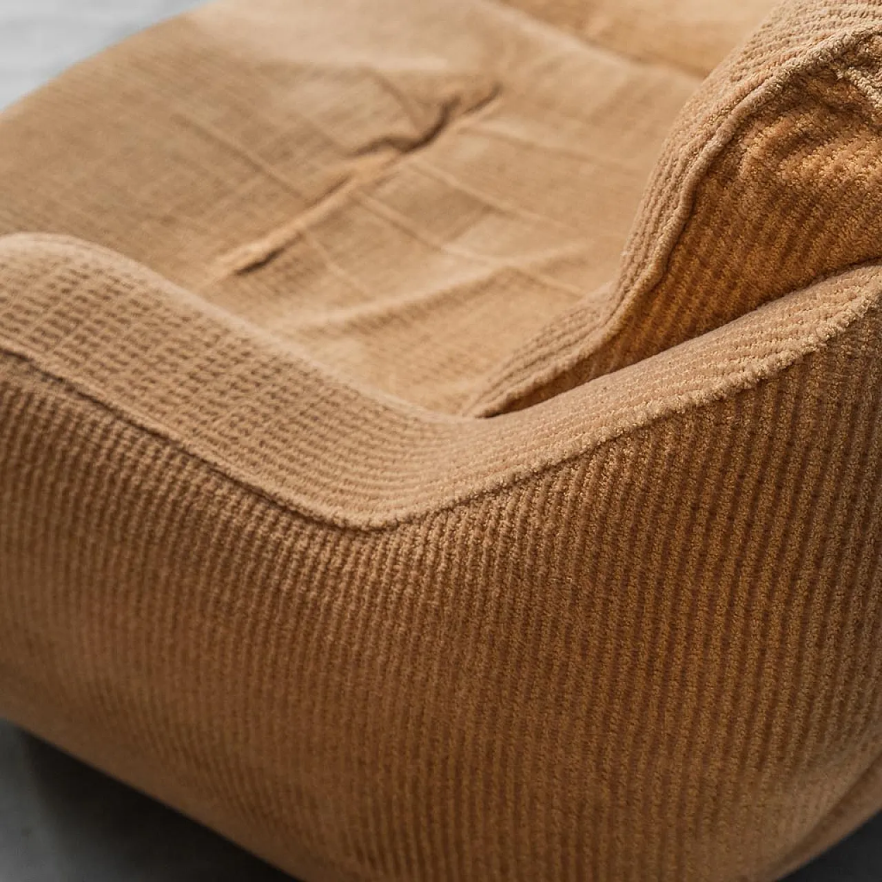 5 seater modular sofa in brown velvet, 70s 12