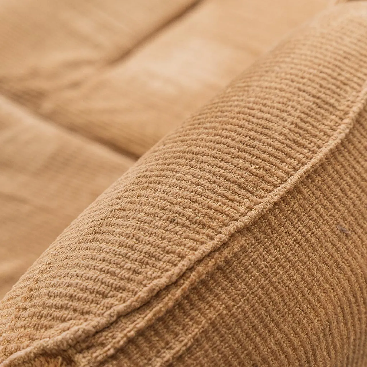 5 seater modular sofa in brown velvet, 70s 13