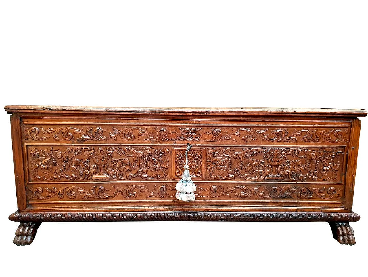 Cassapanca in noce, stile Barocco, Italia, '700 5