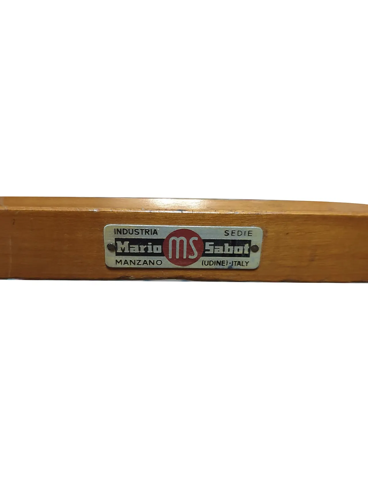 6 Sedie Mario Sabot in Faggio e Tessuto Verde, anni '50 2