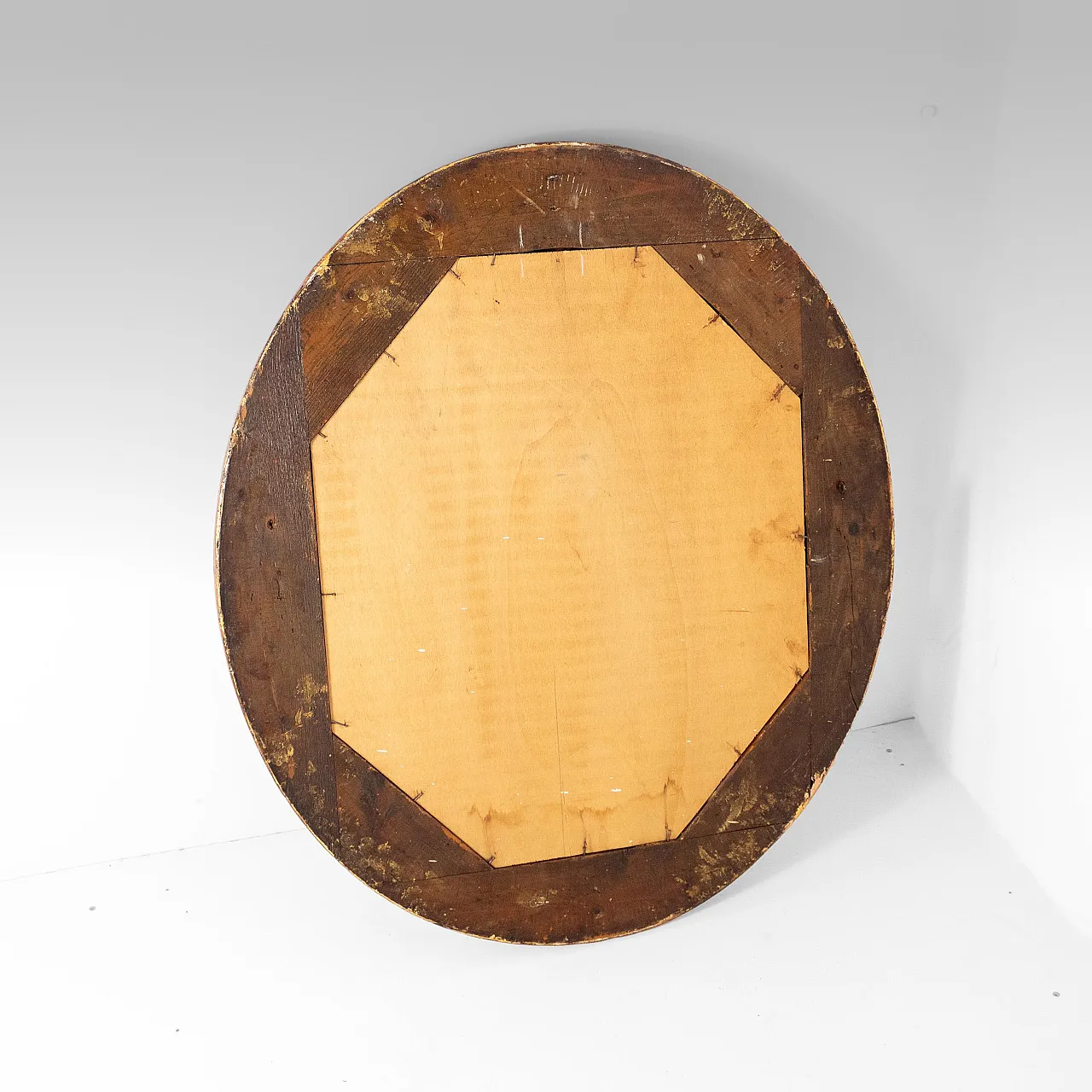 Specchio ovale in legno dorato, '800 3
