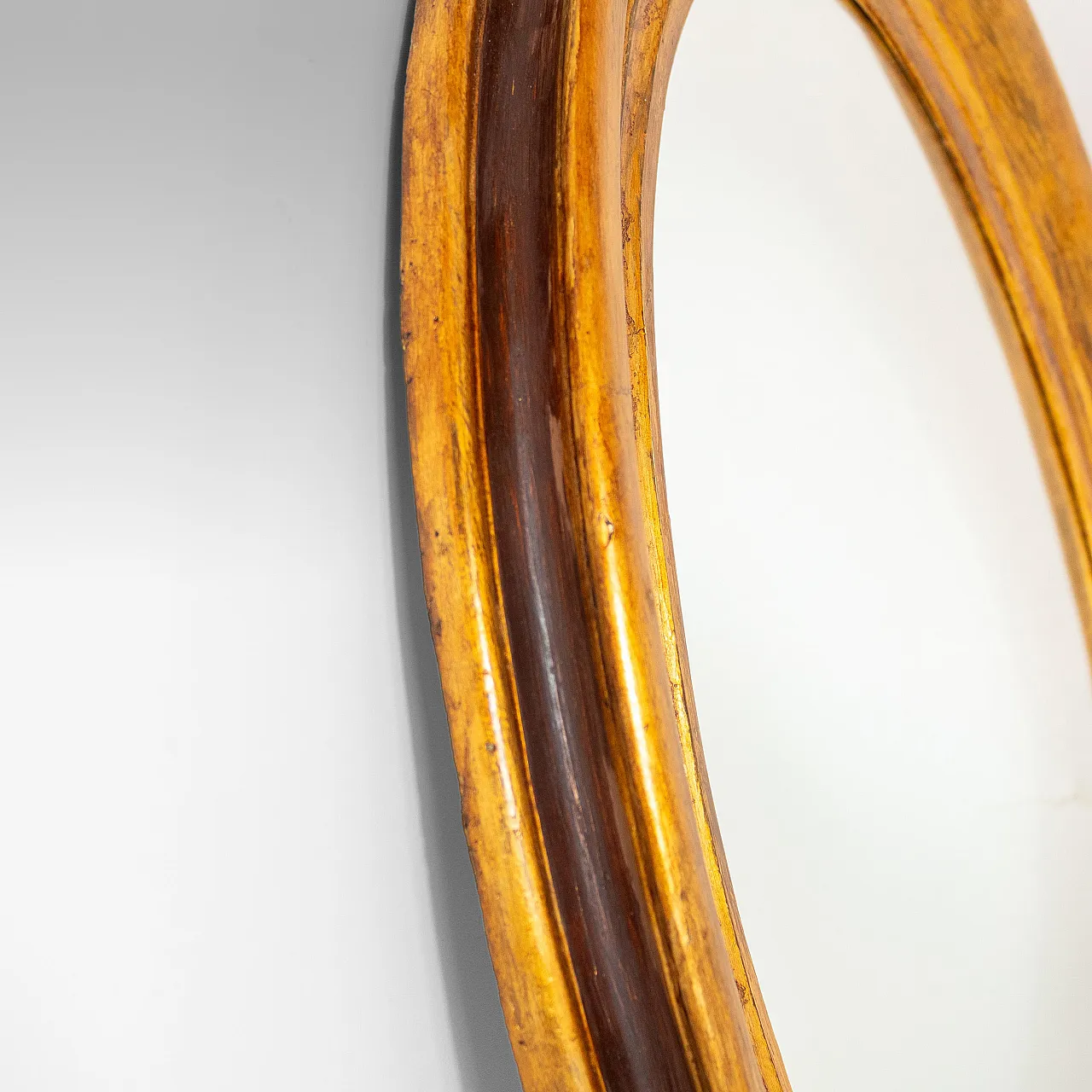 Specchio ovale in legno dorato, '800 5