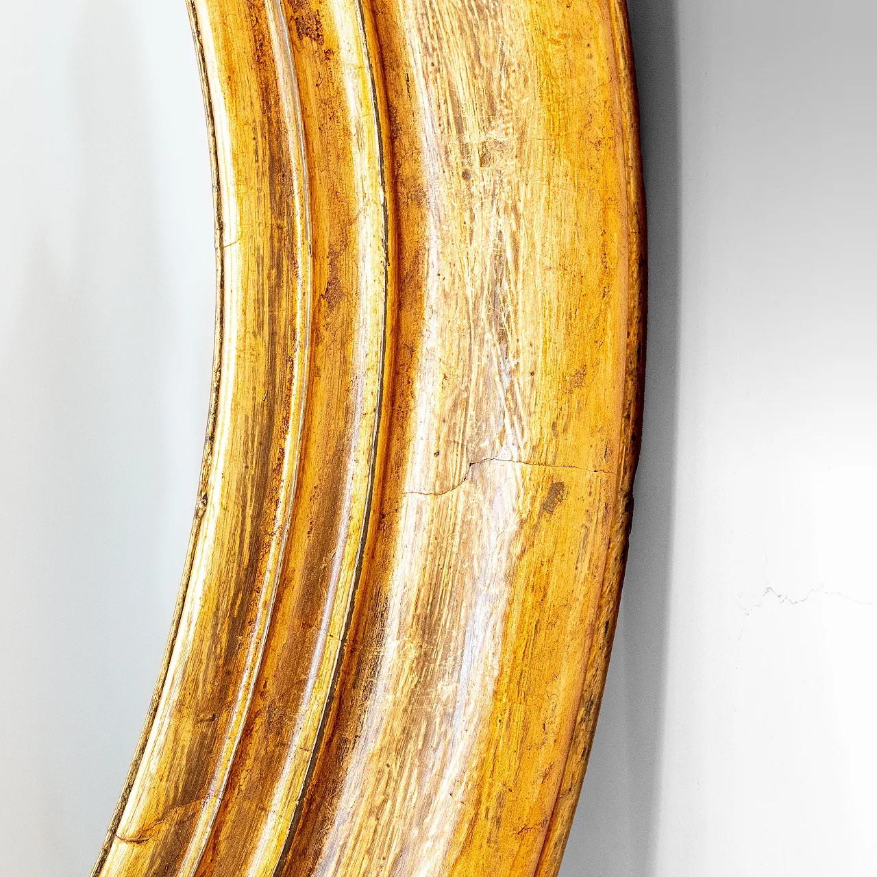 Specchio ovale in legno dorato, '800 6