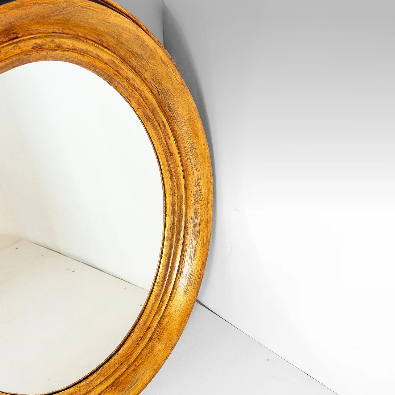 Specchio ovale in legno dorato, '800 8