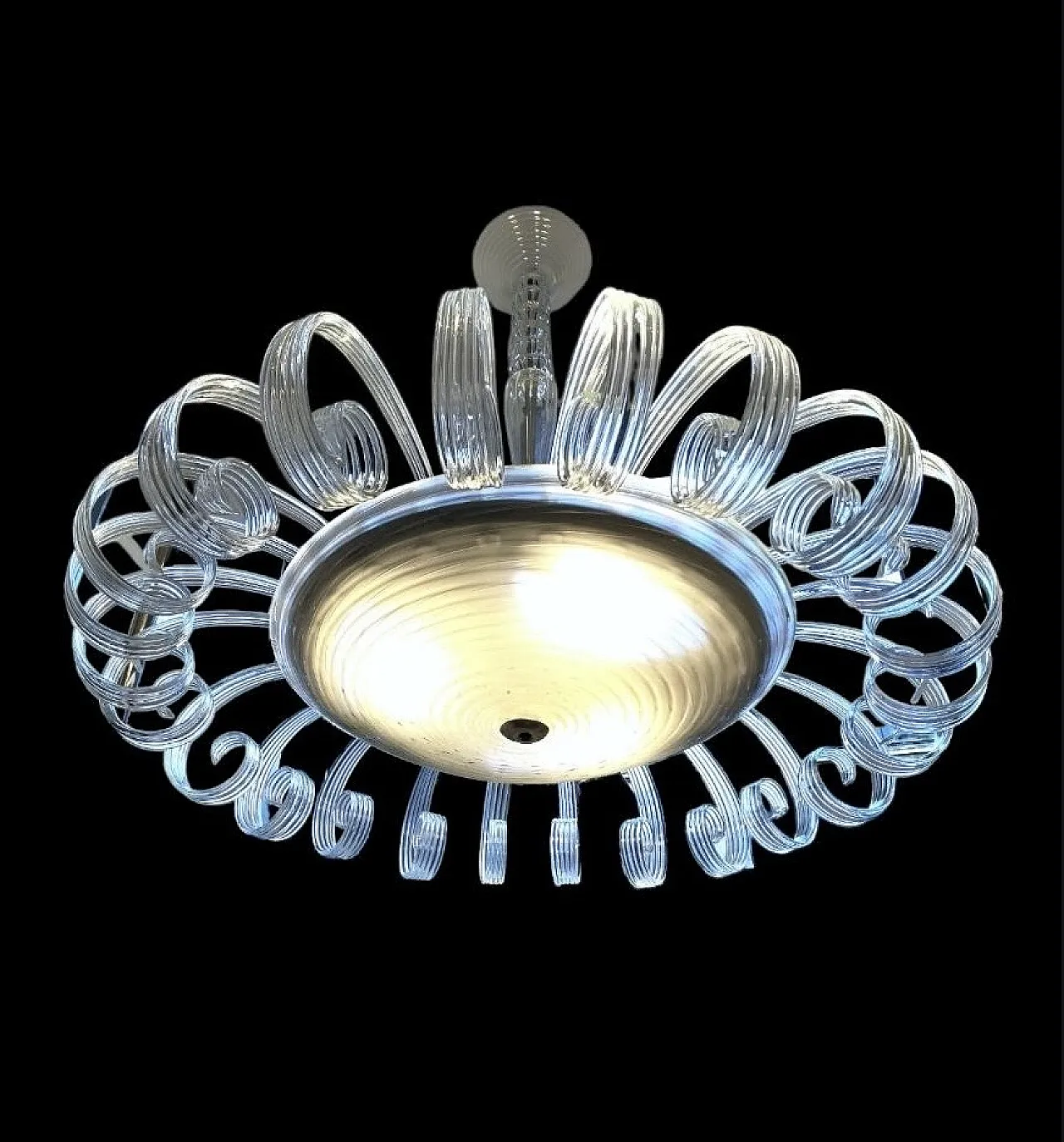 Lampadario Art Deco in Vetro di Murano, anni '50 2