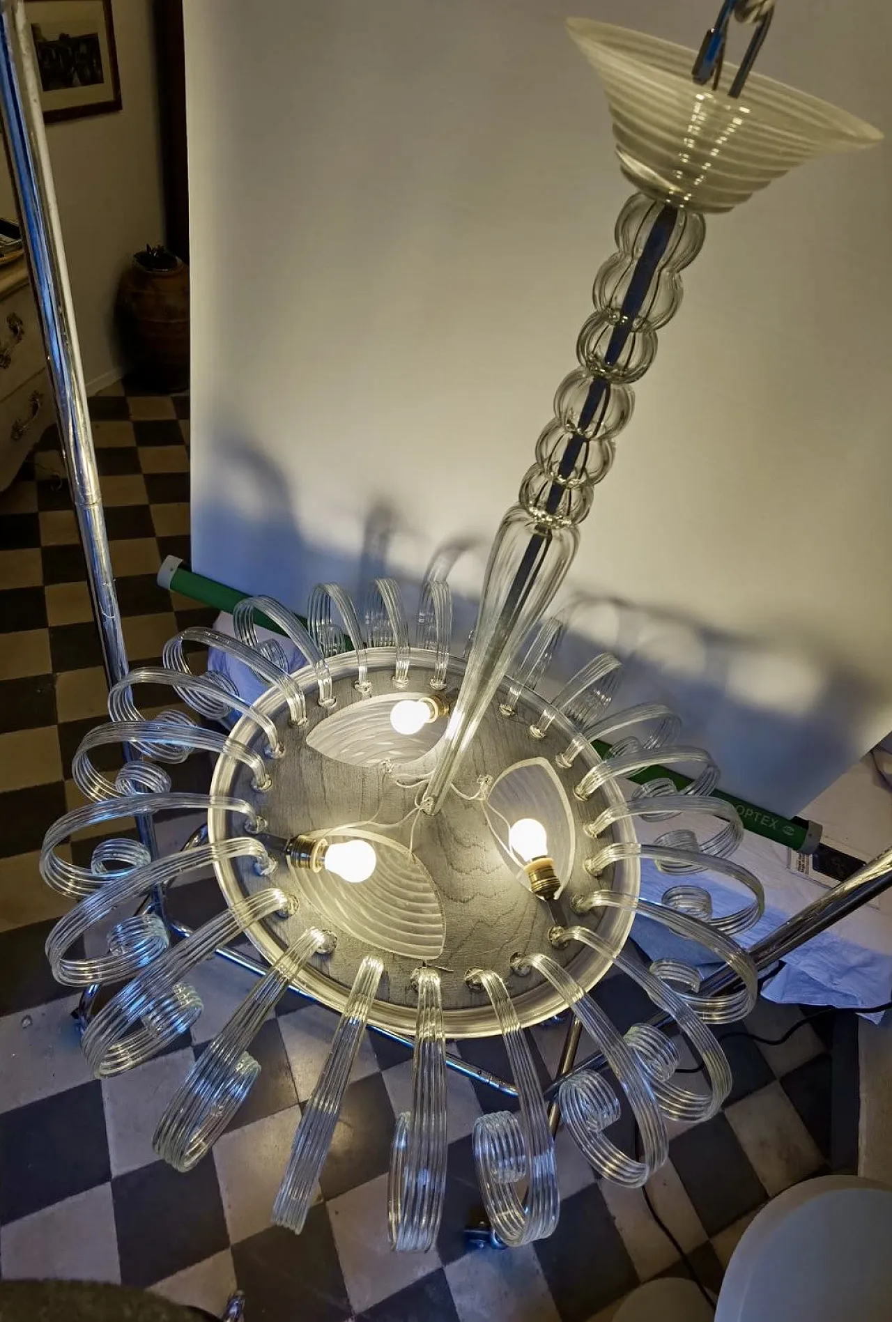 Lampadario Art Deco in Vetro di Murano, anni '50 8