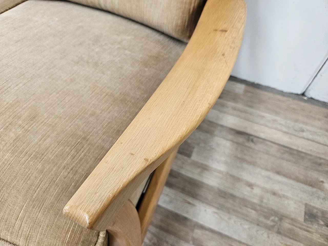 Pair of  sofa in beech, 70s 5